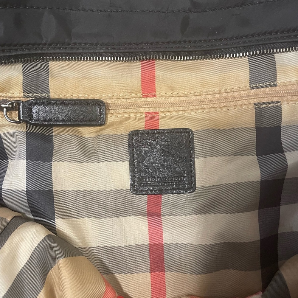 Authentic Burrberry Red Nylon Tote Bag Nova Check Print inside - Picture 3 of 4